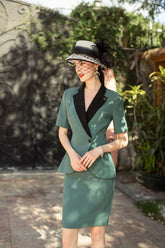 Shortsleeved Pencil Skirt Suits and Pant suit - FashionByTeresa